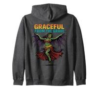 Graceful From The Grave Gothic Undead Dancer Design Zip Hoodie