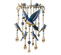 Graceful Hummingbird Wind Chime, Wind Chimes for Outside, Stained Glass & Crystal Sun Catcher Windchime, Colorful Bird Yard Decorations Outdoor, Memorial Gardening Gift for Women (#E)
