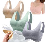 Graceful Lifting Wireless Push-Up Bra - Anti Sagging, UK, Alpha, 4XL, Regular, Skin +Green+Gray