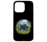 Graceful Manatee surrounded by Sea Grass - a sea cow at home Case for iPhone 15 Pro Max