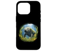 Graceful Manatee surrounded by Sea Grass - a sea cow at home Case for iPhone 16 Pro