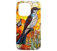 Graceful Mockingbird with Sunset Flora Case for iPhone 15 Pro