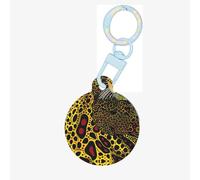 Graceful Onyx Leopard Print Print Round Acrylic Pet Tag, Dog Neck Pendant Tags for Pets Circular Dog Cat Collar Name Tags