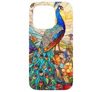 Graceful Peacock with Sunset Glow and Flora Case for iPhone 15 Pro