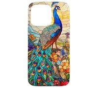 Graceful Peacock with Sunset Glow and Flora Case for iPhone 15 Pro Max