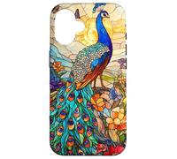 Graceful Peacock with Sunset Glow and Flora Case for iPhone 16