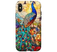 Graceful Peacock with Sunset Glow and Flora Case for iPhone X/XS