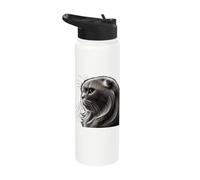 Graceful Scottish Fold Cat Profile Stainless Steel Insulated Water Bottle
