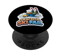 Graceful Ski Fail Funny New Skier Newbie Faceplant Skiing PopSockets Adhesive PopGrip