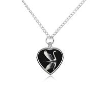 Graceful Swan In Water Urn Necklace for Ashes Pet Dog Cat Cremation Jewellery Alloy Memorial Keepsake Pendant