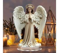 Graceful The Cross Prayer Wings Angel Figurine, 2025 New Gorgeous Angel Wings Cross Decoration for Desk and Living Room Decoration, Garden Angel Statues for Mother's Day(02)
