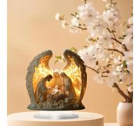Graceful The Cross Prayer Wings Angel Figurine, 2025 New Gorgeous Angel Wings Cross Decoration for Desk and Living Room Decoration, Garden Angel Statues for Mother's Day(09)