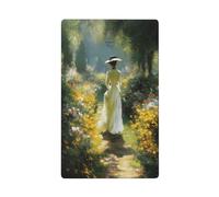 Graceful Woman Back Garden Path Single Toggle Blank Wall Plate Light Switch Cover Decorative 1 Gang for Kitchen Room Bathroom Size 11.4x7cm