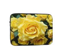 Graceful Yellow Rose Flower Laptop Sleeve Bag 12 Inch, Waterproof Shockproof Laptop Case Bag Computer Skin Bags Lightweight Tablet Carrying Case