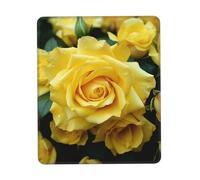 Graceful Yellow Rose Flower Mouse Pad, Ultra-Smooth Gaming Mousepad, Non-Slip Rubber Base, Waterproof Computer Mouse Mat for Desk, Laptop, Office, Small Portable, 7.9 x 9.5 in
