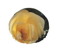 Graceful Yellow Rose Flower Waterproof Reusable Shower Cap For Women - Elastic Hair Cover For Bath, Spa, Travel & Daily Use