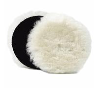 Gracefur 2 Pcs 7 Inch Lambs Wool Polishing Pads with Hook and Loop Back, Soft Sheepskin Buffing Pads for Vehicles, Boat, Furniture, Floors and So On