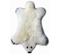 Gracefur Faux Polar Bear Rug - Real Australia Sheepskin Rug Chair Covers - Adorable Kids Animal Rug Decor - Genuine Lambskin Fur Area Rug - Soft & Cuddly Children's Bear Floor Throw (White)