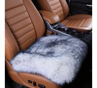Gracefur Natural Sheepskin Car Seat Cushion Cover Winter Warm Luxury Long Wool Seat Covers Universal Fit for Car, Office Chair and Armchair 1 Piece (Gray Tip)