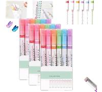 Gracegrip Magicborder Pen, Magic Border Pen,Curve Highlighter Pen Set With Case,Fun Pens Different Shapes,Roller Colored Curve Pens,Border Design Pens For Drawing Note Taking (3 Box)