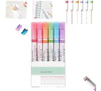 Gracegrip Magicborder Pen, Magic Border Pen,Curve Highlighter Pen Set With Case,Fun Pens Different Shapes,Roller Colored Curve Pens,Border Design Pens For Drawing Note Taking (1 Box)