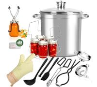 GraceKit Canning Supplies, Canning Kit for Beginners, Canning Pot with Rack,Lid & Starter Tools Kits Stainless Steel Water Bath Canner 21.5 QT Starter Kits Set for Beginners