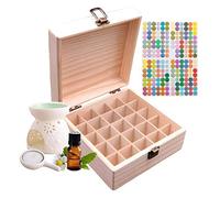 Gracelaza 25 Slots Wooden Essential Oil Organizer - Holds 5 10 15 ml Aromatherapy Bottles - Ideal Travel Storage Case Display Presentations Containers Box #1
