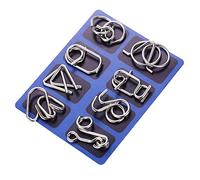 Gracelaza 8 pcs Metal Wire Puzzle Logic Brain Teaser Set - Metal Ring IQ puzzles Difficult Games - Ideal Intelligence Toys Gifts for Kids and Adults, #1