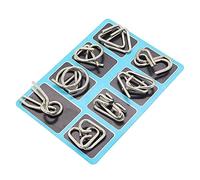 Gracelaza 8 pcs Metal Wire Puzzle Logic Brain Teaser Set - Metal Ring IQ puzzles Difficult Games - Ideal Intelligence Toys Gifts for Kids and Adults, #2