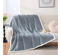 Gracelife Blanket for Women, Sherpa Throw Blanket for Couch, Flannel Butterfly Cozy Soft Blanket for Bed - Fleece, Dirty Blue, 200 * 230cm