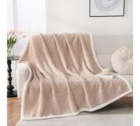 Gracelife Blanket for Women, Sherpa Throw Blanket for Couch, Flannel Butterfly Cozy Soft Blanket for Bed - Fleece, Beige-1, 200 * 230cm
