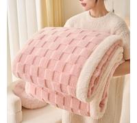 Gracelife Sherpa Blanket Throw Fleece Blanket Double, Soft Fluffy Fuzzy Warm Blanket Throws for Bed and Couch, Large Thick Blanket for All Season Use,Pink,150x200cm