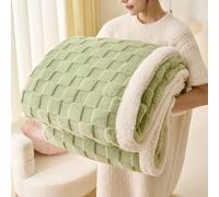 Gracelife Sherpa Blanket Throw Fleece Blanket Double, Soft Fluffy Fuzzy Warm Blanket Throws for Bed and Couch, Large Thick Blanket for All Season Use,Sage Green,150x200cm