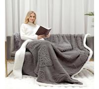 Gracelife Sherpa Throw Blanket Fleece Blanket Double, Soft Fluffy Fuzzy Warm Blanket Throws for Bed and Couch, Large Thick Blanket for All Season Use (Grey-2, 60"*80", Solid)