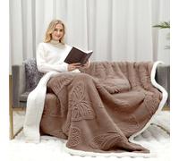 Gracelife Sherpa Throw Blanket Fleece Blanket Double, Soft Fluffy Fuzzy Warm Blanket Throws for Bed and Couch, Large Thick Blanket for All Season Use (Coffee-1, 150 * 200cm, Solid)