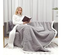 Gracelife Sherpa Throw Blanket Fleece Blanket Double, Soft Fluffy Fuzzy Warm Blanket Throws for Bed and Couch, Large Thick Blanket for All Season Use (light Gray-1, 150 * 200cm, Solid)