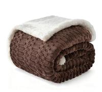 Gracelife Sherpa Throw Blanket for Couch Flannel Cozy Soft Thick Blanket Warm Twin Blanket for Bed Fleece Home Decor Gifts, Z01 - Dark Coffee, 200 * 230cm