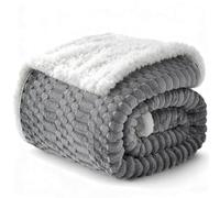 Gracelife Sherpa Throw Blanket for Couch Flannel Cozy Soft Thick Blanket Warm Twin Blanket for Bed Fleece Home Decor Gifts, Z01 - Gray, 200 * 230cm