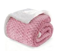 Gracelife Sherpa Throw Blanket for Couch Flannel Cozy Soft Thick Blanket Warm Twin Blanket for Bed Fleece Home Decor Gifts, Z01 - Pink, 150 * 200cm