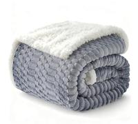 Gracelife Sherpa Throw Blanket for Couch Flannel Cozy Soft Thick Blanket Warm Twin Blanket for Bed Fleece Home Decor Gifts, Z01 - Grey Blue, 200 * 230cm
