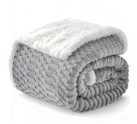 Gracelife Sherpa Throw Blanket for Couch Flannel Cozy Soft Thick Warm Double Blanket for Bed Fleece Home Decor Gifts Z01 Light Grey 200 * 230cm