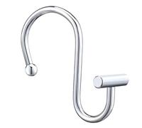 Gracelife Shower Curtain Hooks,Set of 12 Rust Resistant Metal Shower Curtain Rings for Bathroom,T-Bar Decorative Hooks Hangers for Shower Rod (Chrome)