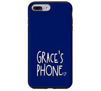 Grace's Phone Grace Personalized Name White Blue Case for iPhone 7 Plus/8 Plus