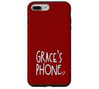 Grace's Phone Grace Personalized Name White Maroon Red Case for iPhone 7 Plus/8 Plus