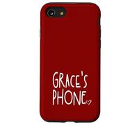 Grace's Phone Grace Personalized Name White Maroon Red Case for iPhone SE (2020) / 7 / 8