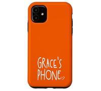 Grace's Phone Grace Personalized Name White Orange Case for iPhone 11