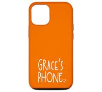 Grace's Phone Grace Personalized Name White Orange Case for iPhone 12/12 Pro