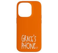 Grace's Phone Grace Personalized Name White Orange Case for iPhone 14 Pro