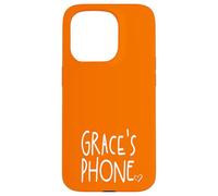 Grace's Phone Grace Personalized Name White Orange Case for iPhone 15 Pro