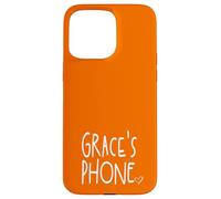 Grace's Phone Grace Personalized Name White Orange Case for iPhone 15 Pro Max